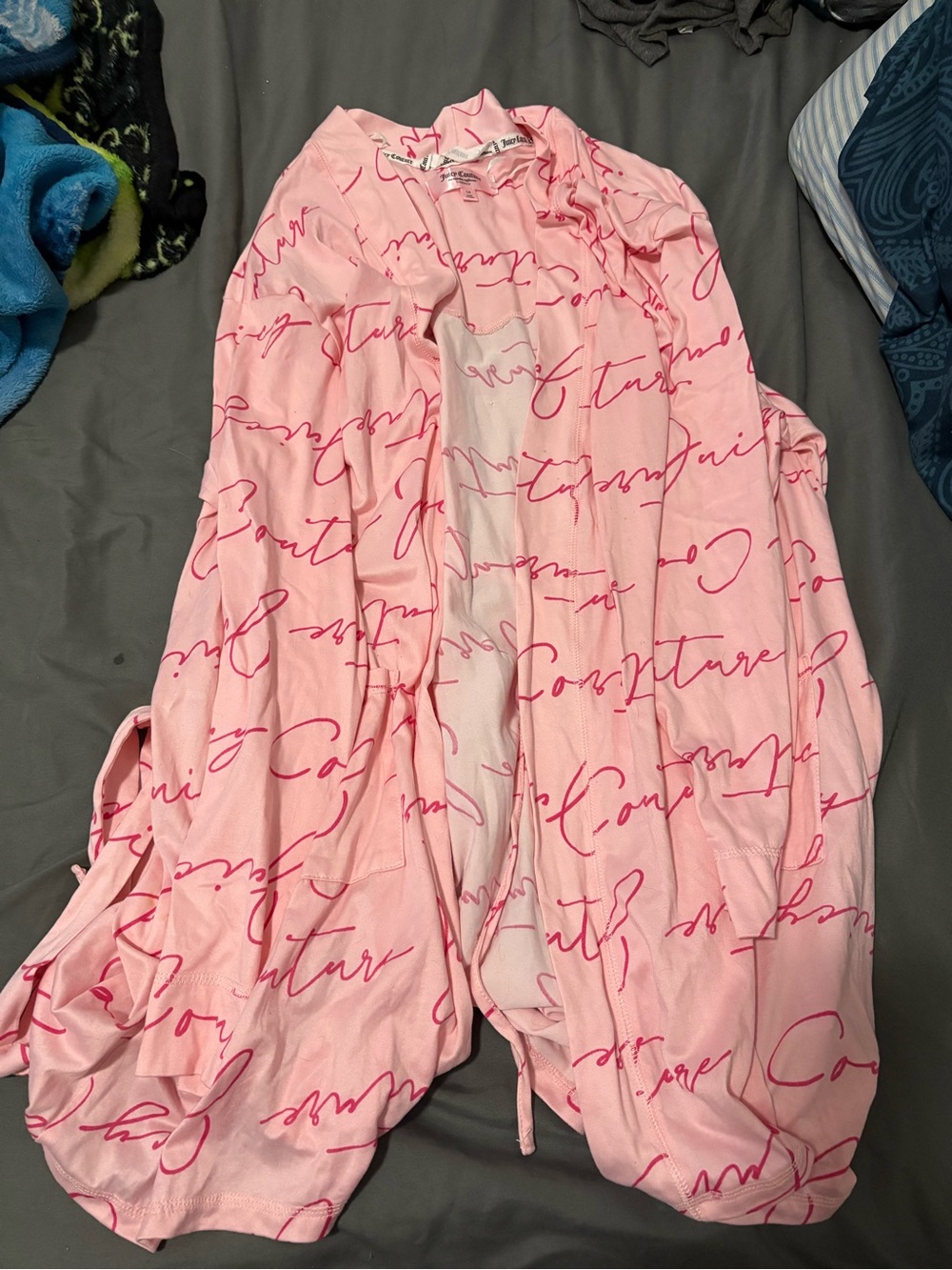 Juicy Couture Pink Robe with Hot Pink Script
